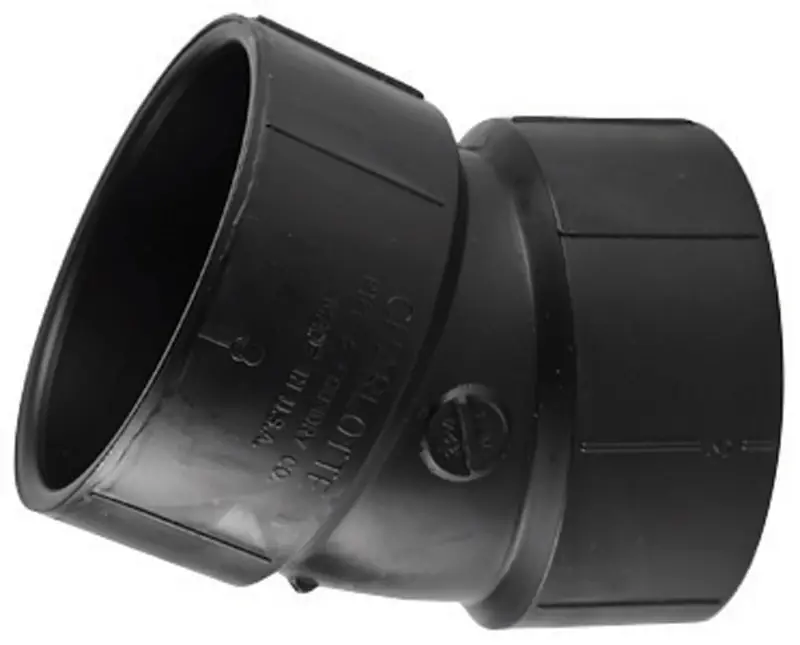 Abs/dwv 22-1/2-degree Pipe Ell, 4 In.
