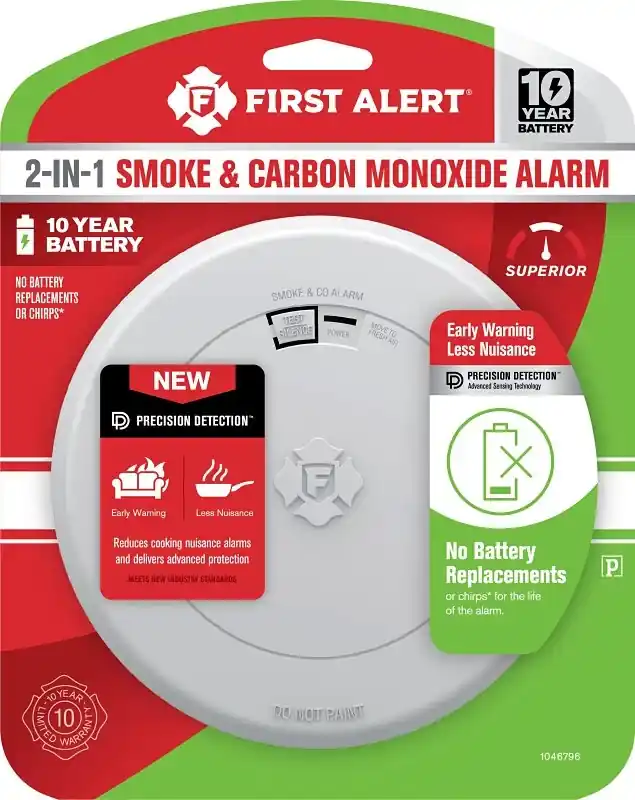 10-year Sealed Battery Combination Smoke & Carbon Monoxide Alarm, Slim Profile