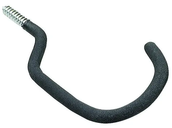 8.5 In. L Vinyl Coated Black Steel Large Bike Hook Bicycle Hook 40 Lb. Cap. 1 Pk