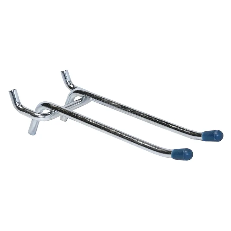Silver Steel 4 In. Peg Hooks 2 Pk