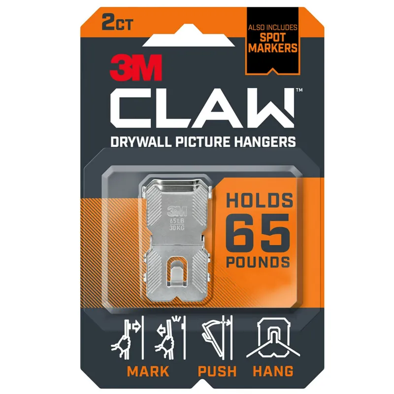 Claw Silver Drywall All Purpose Hanger 65 Lb 2 Pk