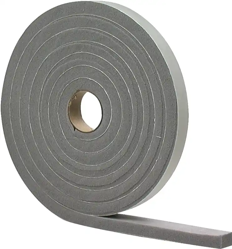 1/4" W X 1/8" T X 17‘ L Gray Foam Weatherstrip Tape - Self-adhesive Pvc