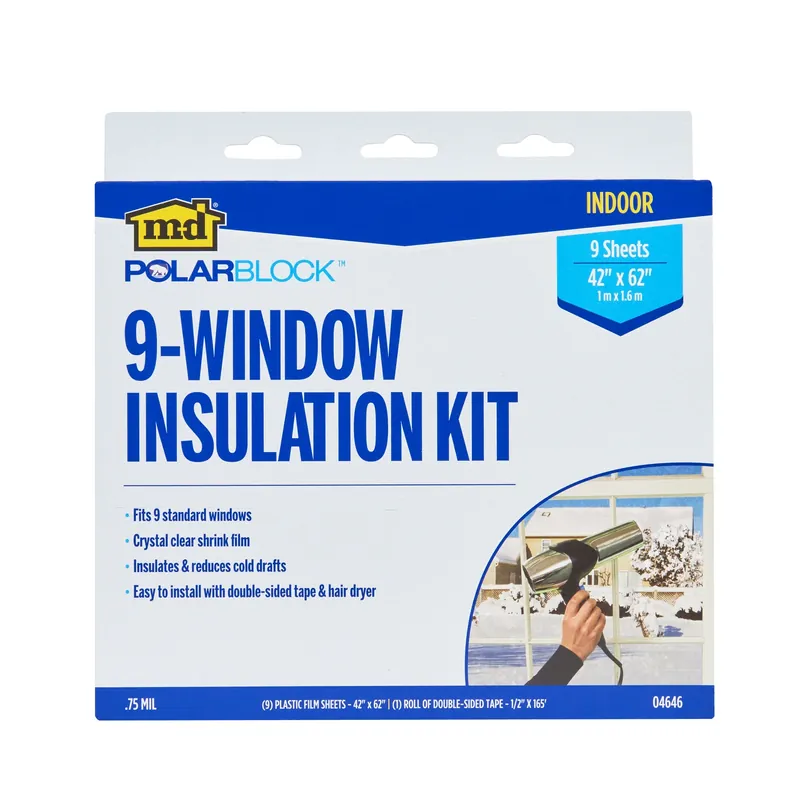 M-d Building Products Polar Block Indoor Window Shrink Film 42 In. L X 62 In. W 9 Sheet