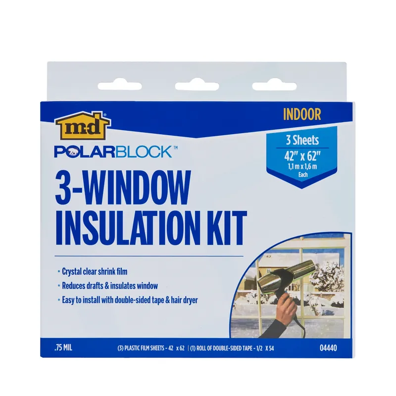 M-d Building Products Polar Block Indoor Window Shrink Film 42 In. L X 62 In. W 3 Sheet