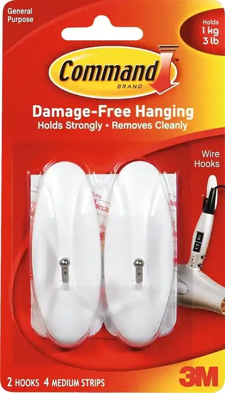 Command Medium Plastic Wire Hooks 3.16 In. L 2 Pk