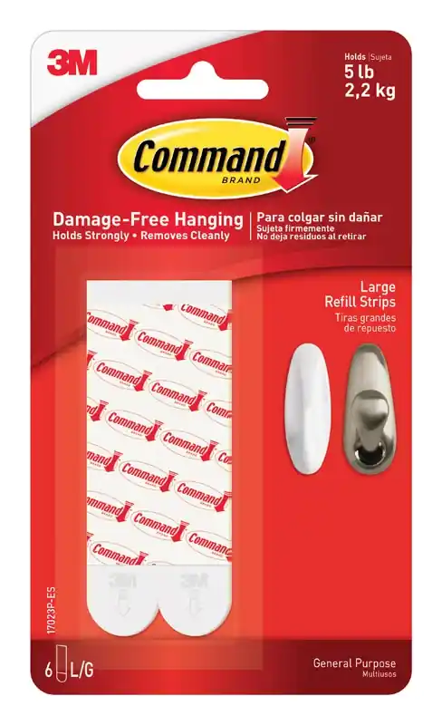 Command Large Foam Refill Strips 3.65 In. L 8 Pk