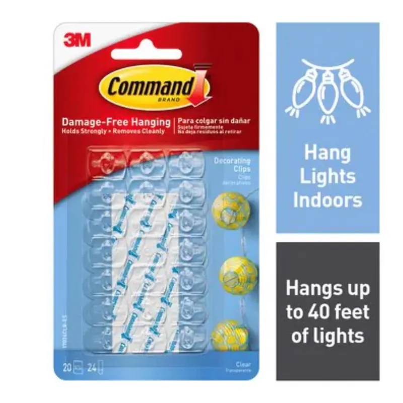 Command Small Plastic Light Clips 0.75 In. L 20 Pk