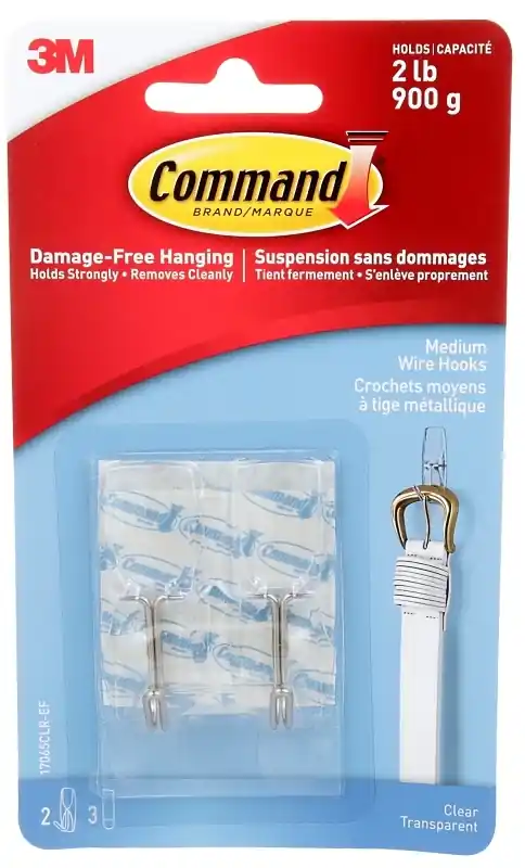 Command Medium Plastic Wire Hooks 2.17 In. L 2 Pk