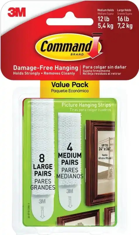 Command White Picture Hanging Strips 16 Lb 8 Pk