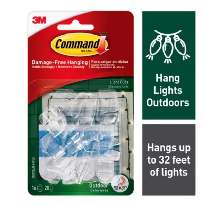 Command Small Plastic Light Clips 1.25 In. L 16 Pk