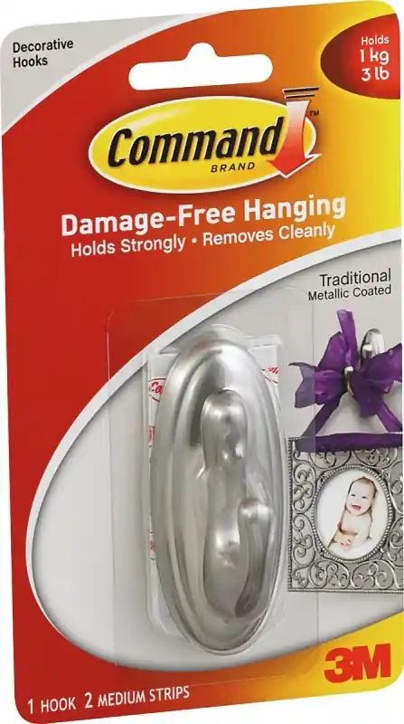 Command Medium Plastic Hook 3.125 In. L 1 Pk