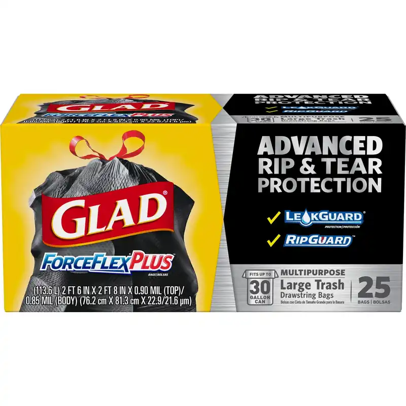 Forceflex Plus 30 Gal No Scent Trash Bags Drawstring 25 Pk