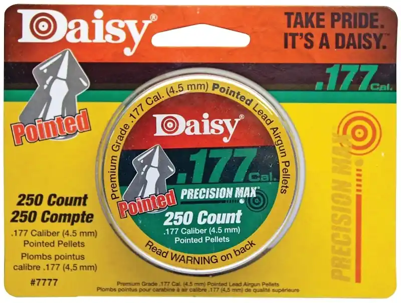 Crosman Airgun Pointed Pellets 0.177 Caliber 7.4 Grain 250 Pk