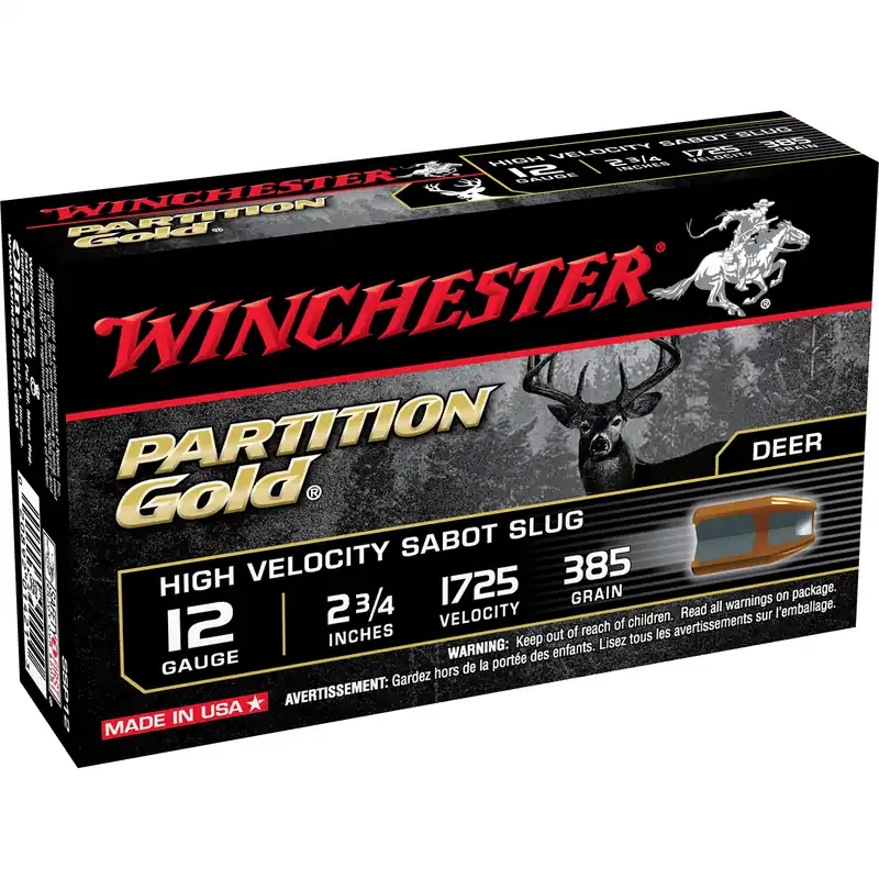 Supreme Partition Gold Sabot Slug Shotshells - 12 Gauge - 2-3/4" - 385 Grain