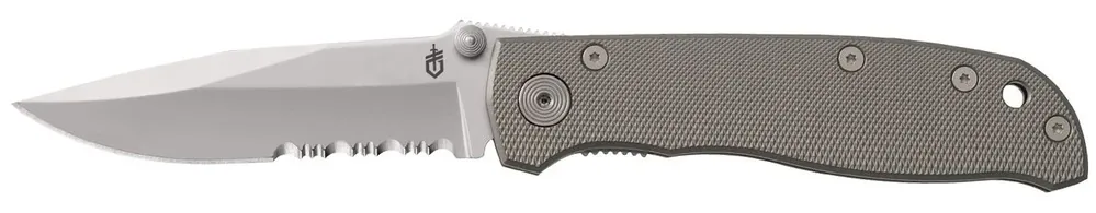 Harsey Air Ranger Serrated Folding Knife - 3.26 Inch Blade - Aluminum Handle