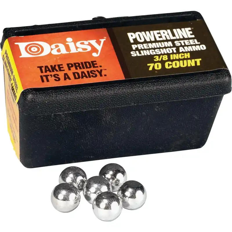 Daisy 3/8" Zinc‑plated Steel Slingshot Pellets – 70‑count Ammo Kit With Carry Box