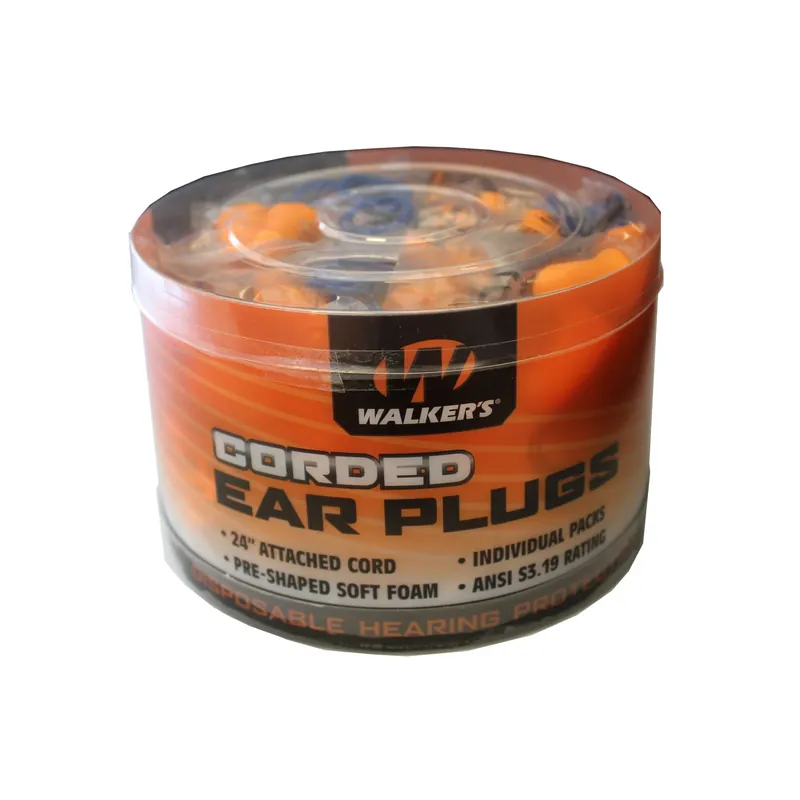 Walkers Game Ear Gwp-cordplgbkt Corded Foam Ear Plugs, 50 Pk