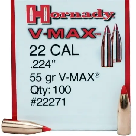 V-max Rifle Bullets - .22 Caliber - .224 Diameter - 55 Grain - 100 Rounds