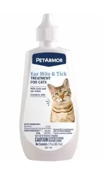 Ear Mite & Tick Treatment For Cats, 3 Oz.