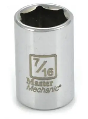 1/4 In. Drive, 7/16 In., 6-point Socket