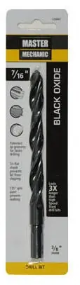 Black Oxide Drill Bit, Jobber Length, 7/16 X 5.5 In.
