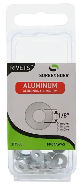 Aluminum Washers, 1/8 In. Dia., 30-pk.