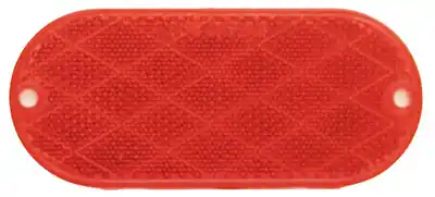 Trailer Reflector, Self Adhesive, Red Oval, 4-3/8 X 1-7/8-in.