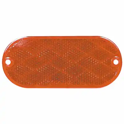 Trailer Reflector, Self-adhesive, Amber Oval, 4-3/8 X 1-7/8-in.