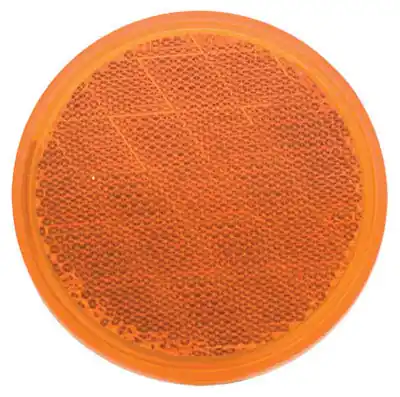 Trailer Reflector, Amber, Adhesive, 3-3/16-in.