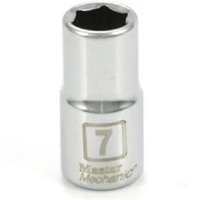Metric Shallow Socket, 6-point, 1/4 In. Drive, 7mm