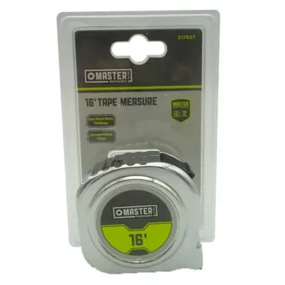 Chrome Tape Measure, Nylon Coating, 3/4 In. X 16-ft.