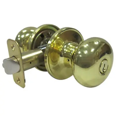 Mushroom Entry Knob Sets, Polished Brass