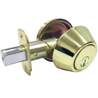 Single-cylinder Deadbolt, Polished Brass