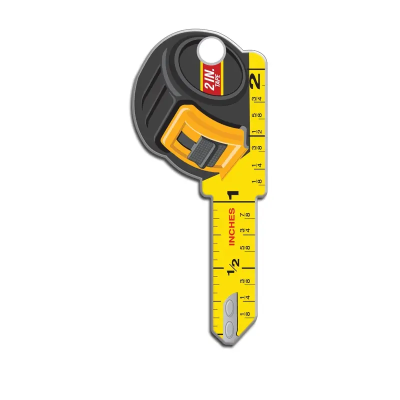 Kw11 Tape Measure Design Decorative House Key Blank - Brass