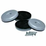 Furniture Sliders With Screws, Gray Blue, Round, 1.5-in., 4-pk.