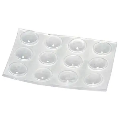 Vinyl Bumpers, Self-adhesive, Clear, Round, 3/8-in., 12-pk.