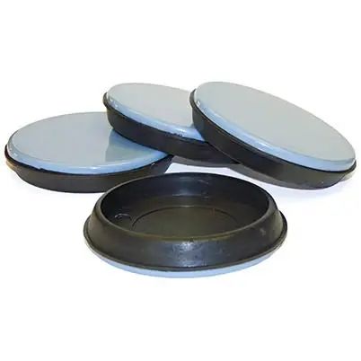 Furniture Sliding Cups, Round, Gray Blue, 2-3/4 X 11/16-in. Id, 4-pk.