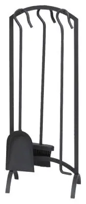 4-pc. Fireplace Tool Set, Arch Top. Black