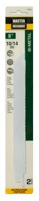 Reciprocating Saw Blades, 8 In., 10/14-tpi, Bi-metal/cobalt, 2-pk.