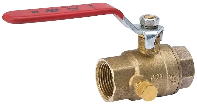 Stop & Waste Ball Valve, Lead Free, Forged Brass, 1/2 In. Threaded