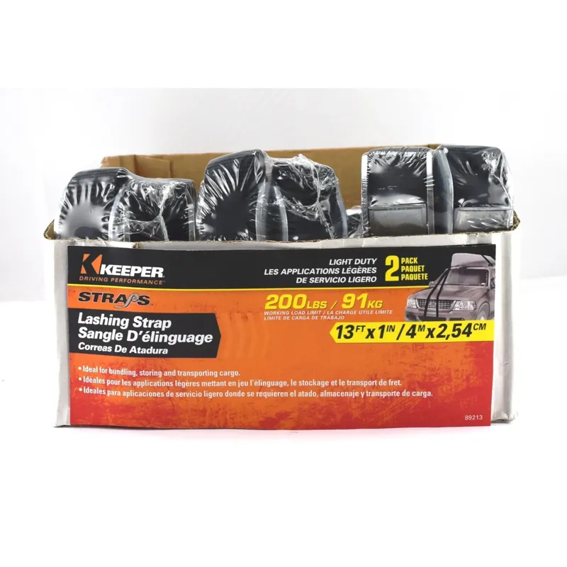 1 In. W X 13 Ft. L Black Lashing Strap 200 Lb 2 Pk