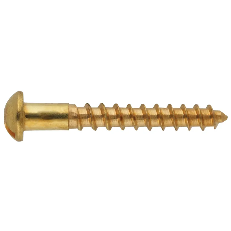 4" X 1/2" Round Slotted Wood Screw Brass - Model 137-m/46122-m