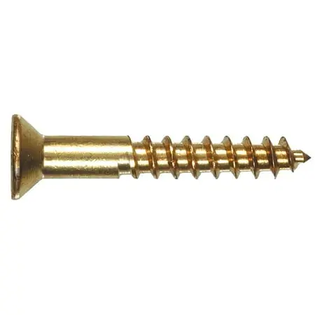 The Hillman Group 1945 10 X 1-1/2 Brass Flat Head Slotted Wood Screw 20-pack