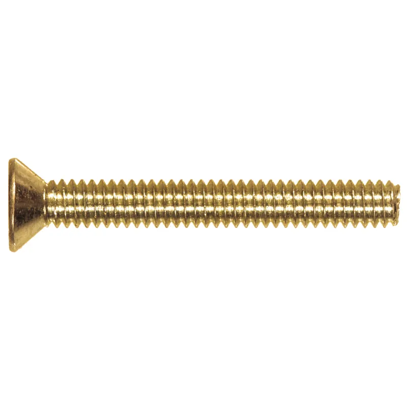 The Hillman Group 2127 Flat Head Slotted Machine Screw, 10-32 X 1-1/4-inch, Brass, 20-pack