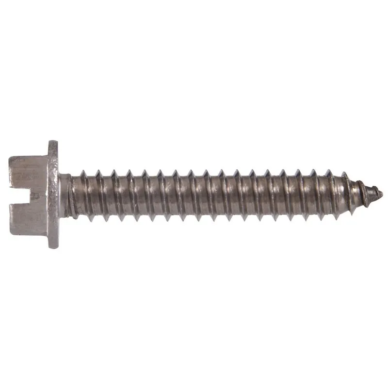 14 1-1/2 In. Slotted Hex-head Sheet Metal Screws (10-pack)