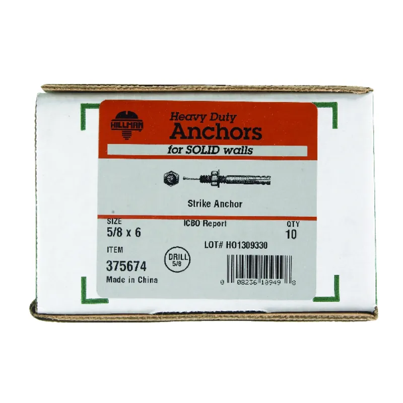 5/8 In. D X 6 In. L Steel Round Head Strike Anchor 1 Pk