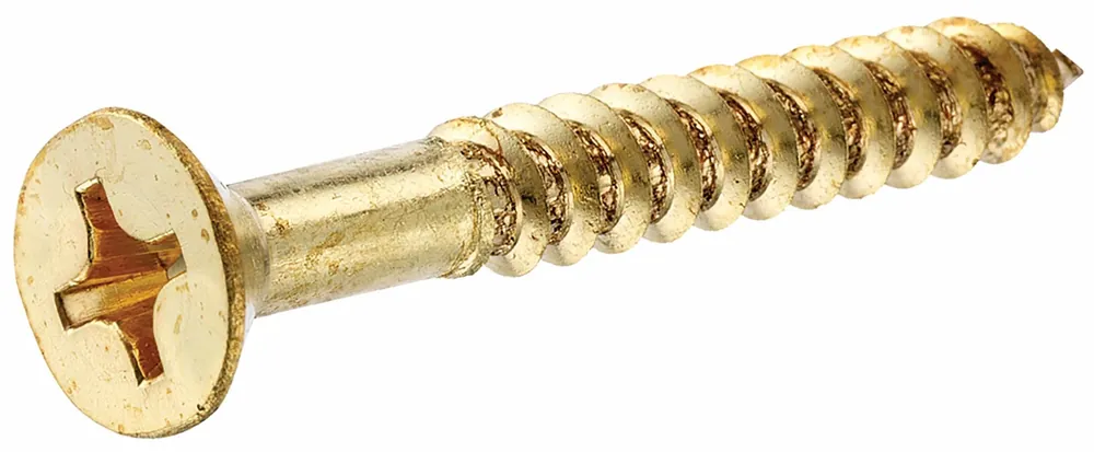 9x1-1/2" Flat Head Brass Wood Screws - 100 Count
