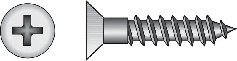 No. 9 X 1 In. L Phillips Zinc-plated Coarse Wood Screws 100 Pk