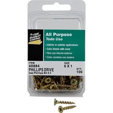 S 40884 6 X 1-inch Coarse-thread Screws With Phillips Flat Bugle Head, 100-pack