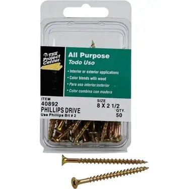 S 40892 6 X 2-1/2-inch Coarse-thread Screws With Phillips Flat Bugle Head, 50-pack